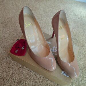 Christian Louboutin Simple Pump 100 Patent, European PK20 NUDE 6248 Size 41